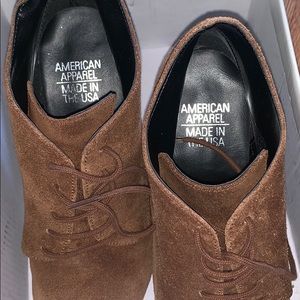 Brown suede booties